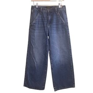 Banana Republic Relaxed Med Wash Wide Leg Denim Trouser Jeans Blue Size 28/6 P
